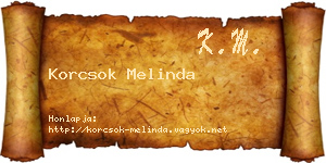 Korcsok Melinda névjegykártya