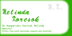 melinda korcsok business card